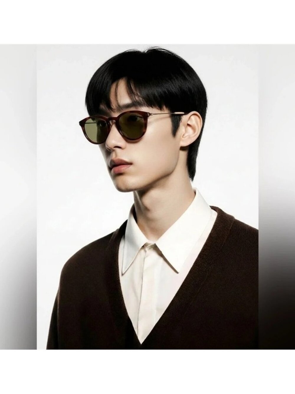 Brand New Gucci GG1048S 002 Round Sunglasses – Havana with Green Lenses ✨ - Picture 7 of 13